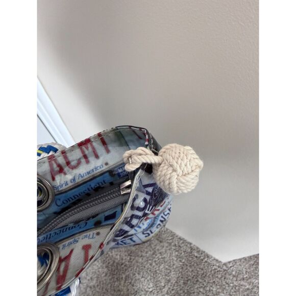 Rare Tricia Deck Nantucket License Plate Tote - Nautical Rope Handle Bag - Picture 6 of 12